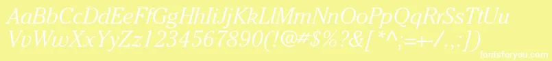 CheltenhamstdLightitalic Font – White Fonts on Yellow Background