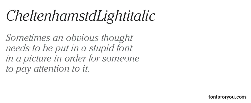 Review of the CheltenhamstdLightitalic Font