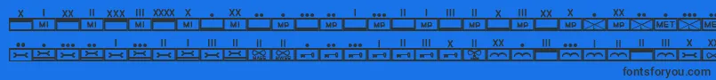 fuente EsriMilmod02 – Fuentes Negras Sobre Fondo Azul