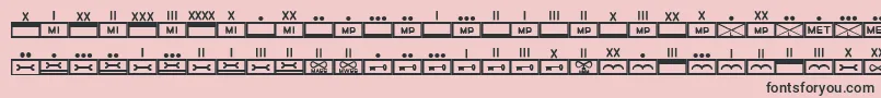 fuente EsriMilmod02 – Fuentes Negras Sobre Fondo Rosa