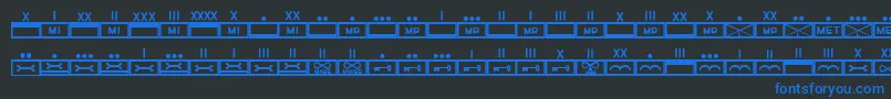 Fonte EsriMilmod02 – fontes azuis em um fundo preto