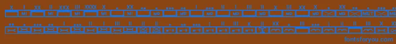 Czcionka EsriMilmod02 – niebieskie czcionki na brązowym tle