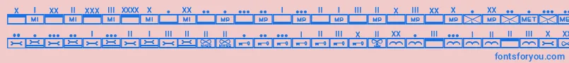 fuente EsriMilmod02 – Fuentes Azules Sobre Fondo Rosa