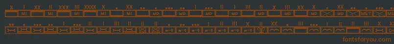 fuente EsriMilmod02 – Fuentes Marrones Sobre Fondo Negro