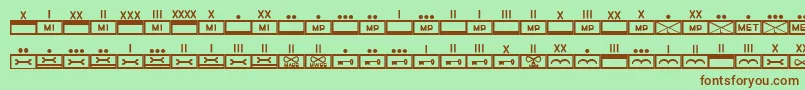 fuente EsriMilmod02 – Fuentes Marrones Sobre Fondo Verde