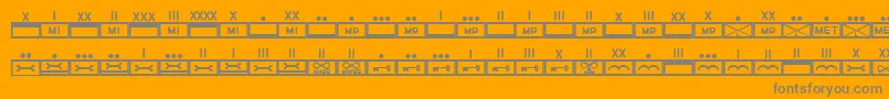 Шрифт EsriMilmod02 – серые шрифты на оранжевом фоне