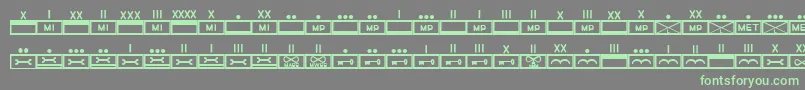 EsriMilmod02-fontti – vihreät fontit harmaalla taustalla