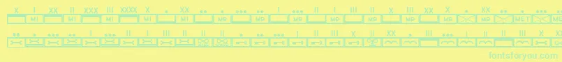 Czcionka EsriMilmod02 – zielone czcionki na żółtym tle