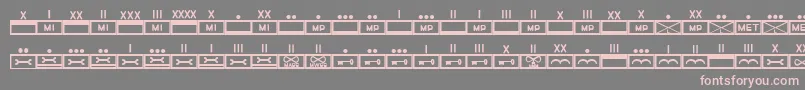 フォントEsriMilmod02 – 灰色の背景にピンクのフォント