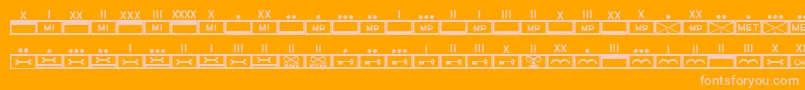 Fonte EsriMilmod02 – fontes rosa em um fundo laranja