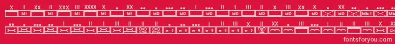 フォントEsriMilmod02 – 赤い背景にピンクのフォント