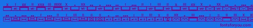 Czcionka EsriMilmod02 – fioletowe czcionki na niebieskim tle