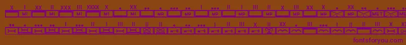 Czcionka EsriMilmod02 – fioletowe czcionki na brązowym tle