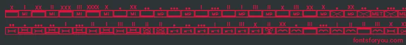 fuente EsriMilmod02 – Fuentes Rojas Sobre Fondo Negro