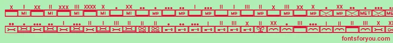 フォントEsriMilmod02 – 赤い文字の緑の背景