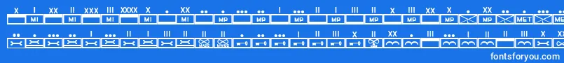 Fonte EsriMilmod02 – fontes brancas em um fundo azul