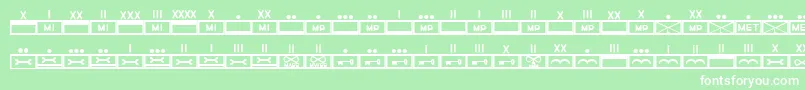 fuente EsriMilmod02 – Fuentes Blancas Sobre Fondo Verde