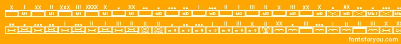 Fonte EsriMilmod02 – fontes brancas em um fundo laranja