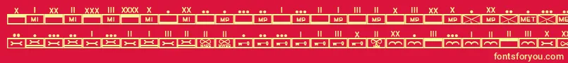 fuente EsriMilmod02 – Fuentes Amarillas Sobre Fondo Rojo