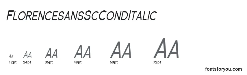 Размеры шрифта FlorencesansScCondItalic