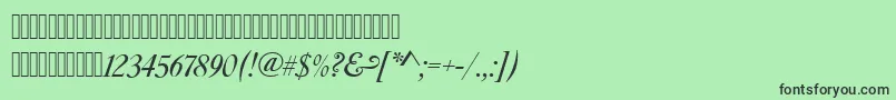 CaslonswashcItalic-fontti – mustat fontit vihreällä taustalla