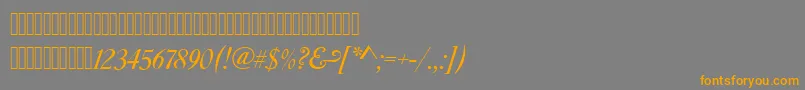 フォントCaslonswashcItalic – オレンジの文字は灰色の背景にあります。