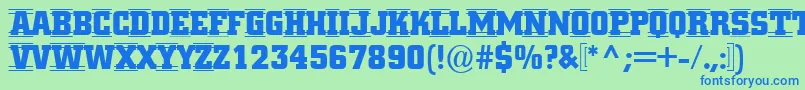 ACitynovattd4strcmb Font – Blue Fonts on Green Background