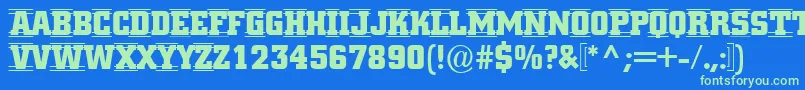 ACitynovattd4strcmb-Schriftart – Grüne Schriften auf blauem Hintergrund