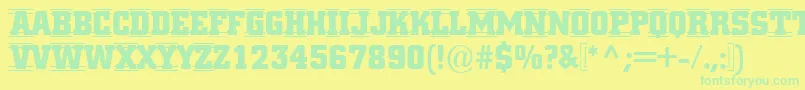 ACitynovattd4strcmb Font – Green Fonts on Yellow Background