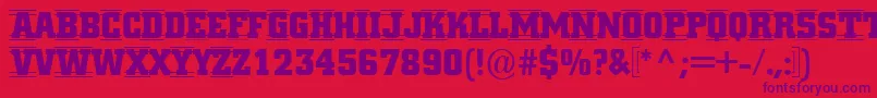 ACitynovattd4strcmb-fontti – violetit fontit punaisella taustalla