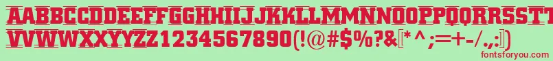 ACitynovattd4strcmb Font – Red Fonts on Green Background