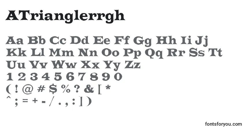 A fonte ATrianglerrgh – alfabeto, números, caracteres especiais