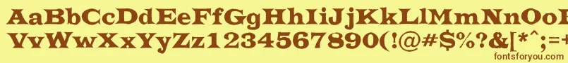 ATrianglerrgh Font – Brown Fonts on Yellow Background