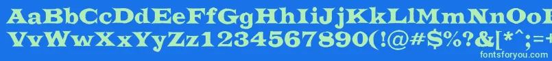 ATrianglerrgh Font – Green Fonts on Blue Background