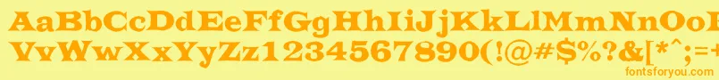 ATrianglerrgh Font – Orange Fonts on Yellow Background