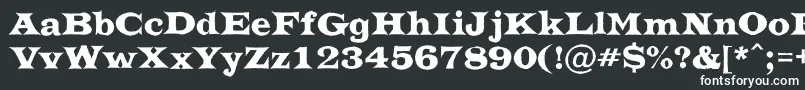 フォントATrianglerrgh – 黒い背景に白い文字