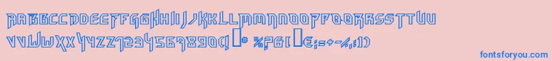 Police Hammerheadoutline – polices bleues sur fond rose