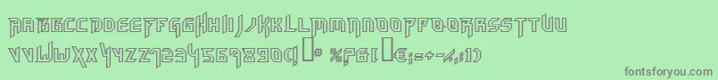 Hammerheadoutline-Schriftart – Graue Schriften auf grünem Hintergrund