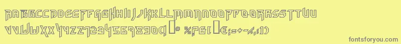 Czcionka Hammerheadoutline – szare czcionki na żółtym tle