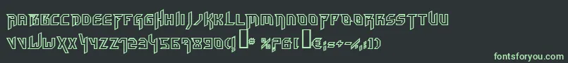Hammerheadoutline Font – Green Fonts on Black Background