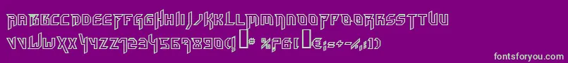 Hammerheadoutline Font – Green Fonts on Purple Background