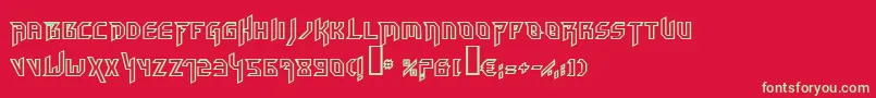 フォントHammerheadoutline – 赤い背景に緑の文字
