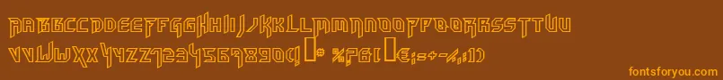 Hammerheadoutline Font – Orange Fonts on Brown Background