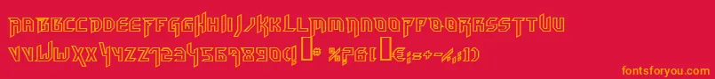Hammerheadoutline-fontti – oranssit fontit punaisella taustalla