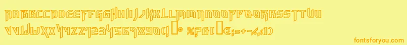 Hammerheadoutline Font – Orange Fonts on Yellow Background