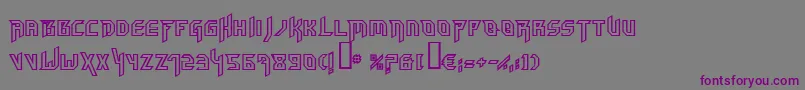 フォントHammerheadoutline – 紫色のフォント、灰色の背景