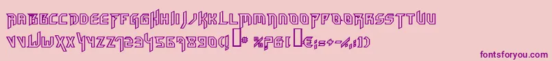 Fonte Hammerheadoutline – fontes roxas em um fundo rosa