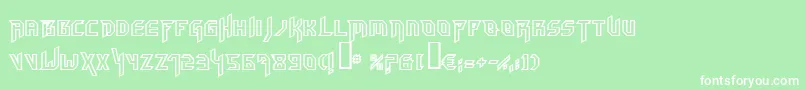 Hammerheadoutline-Schriftart – Weiße Schriften auf grünem Hintergrund