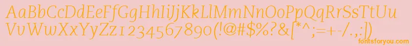 PmnCaecilia46LightItalicOldstyleFigures Font – Orange Fonts on Pink Background