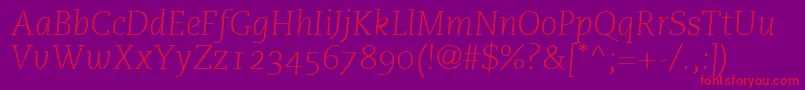 PmnCaecilia46LightItalicOldstyleFigures Font – Red Fonts on Purple Background